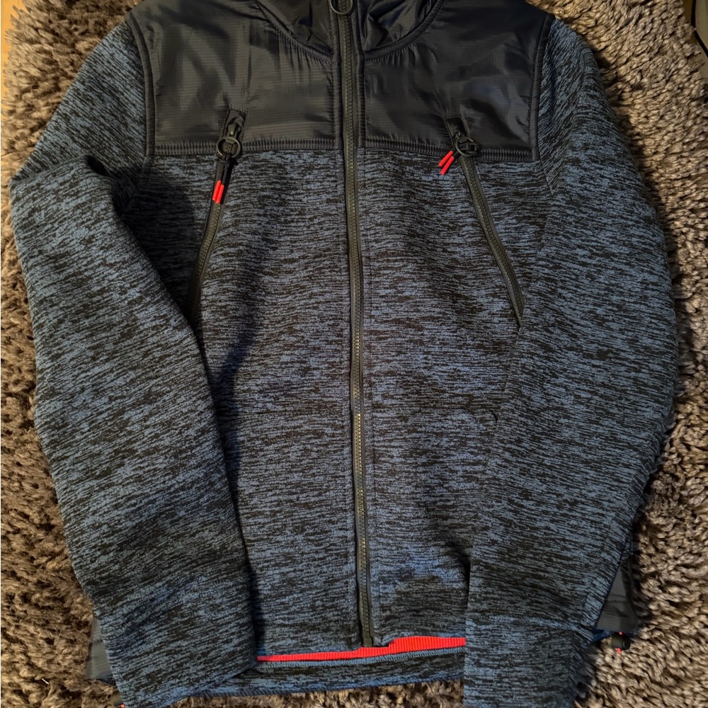 Superdry Men's Black and Gray Zip-Up Sweater